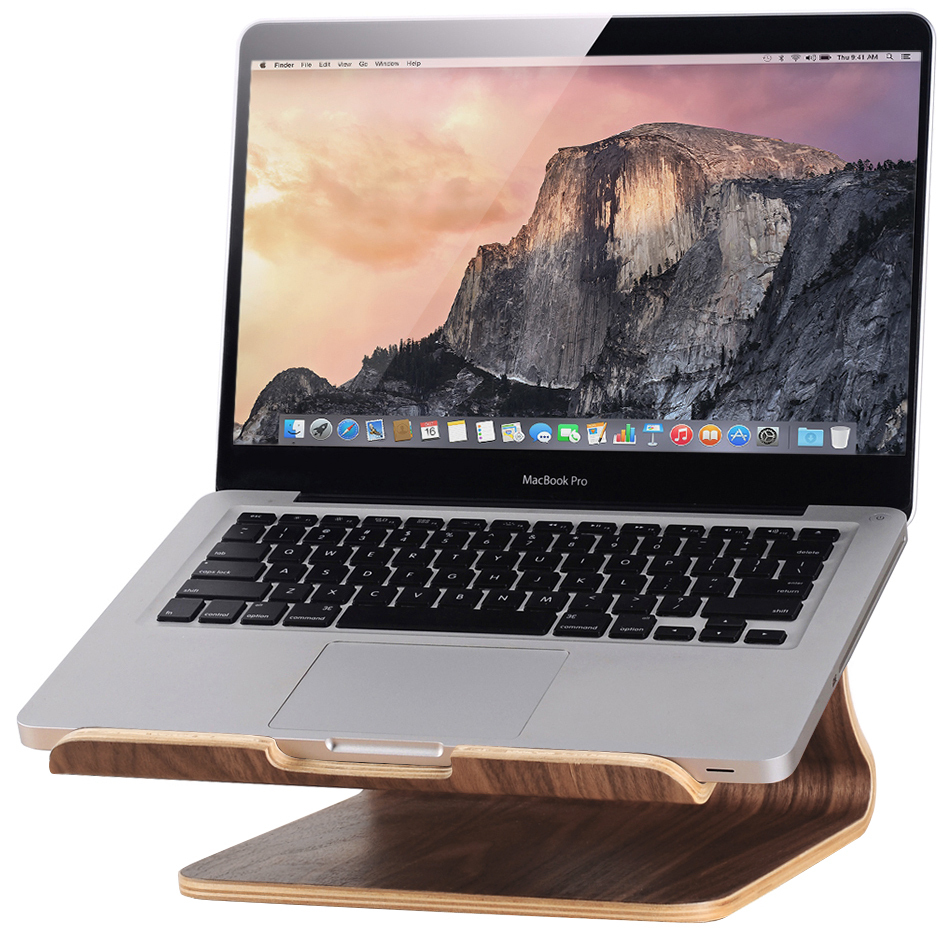 Samdi Large Wooden Desk Stand Holder For Macbook Laptop Coffee